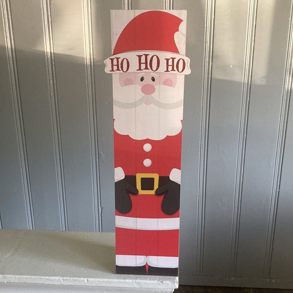 NWT Precious Vertical Glittered Ho Ho Ho Santa Christmas Wood Decoration Sign - Picture 14 of 16